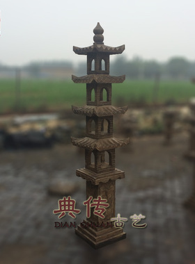 仿古雕塑石灯塔照明镂空园林景观