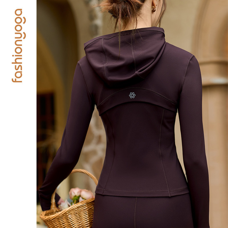 凡圣瑜伽服2025新款裸感收腰显瘦运动健身连帽瑜伽外套FC15851,淘宝优惠券,粉丝福利购,淘宝优惠卷