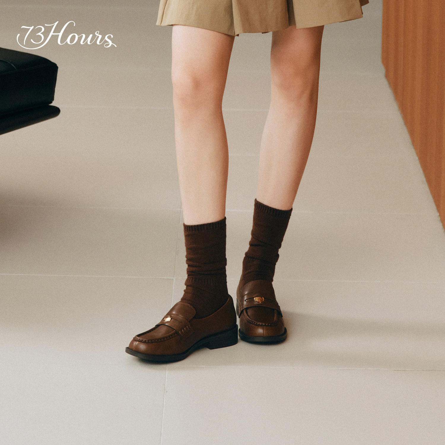 高伯伯同款73hours女鞋舒适印记26春季新款复古金币乐福鞋小皮鞋,淘宝优惠券,粉丝福利购,淘宝优惠卷