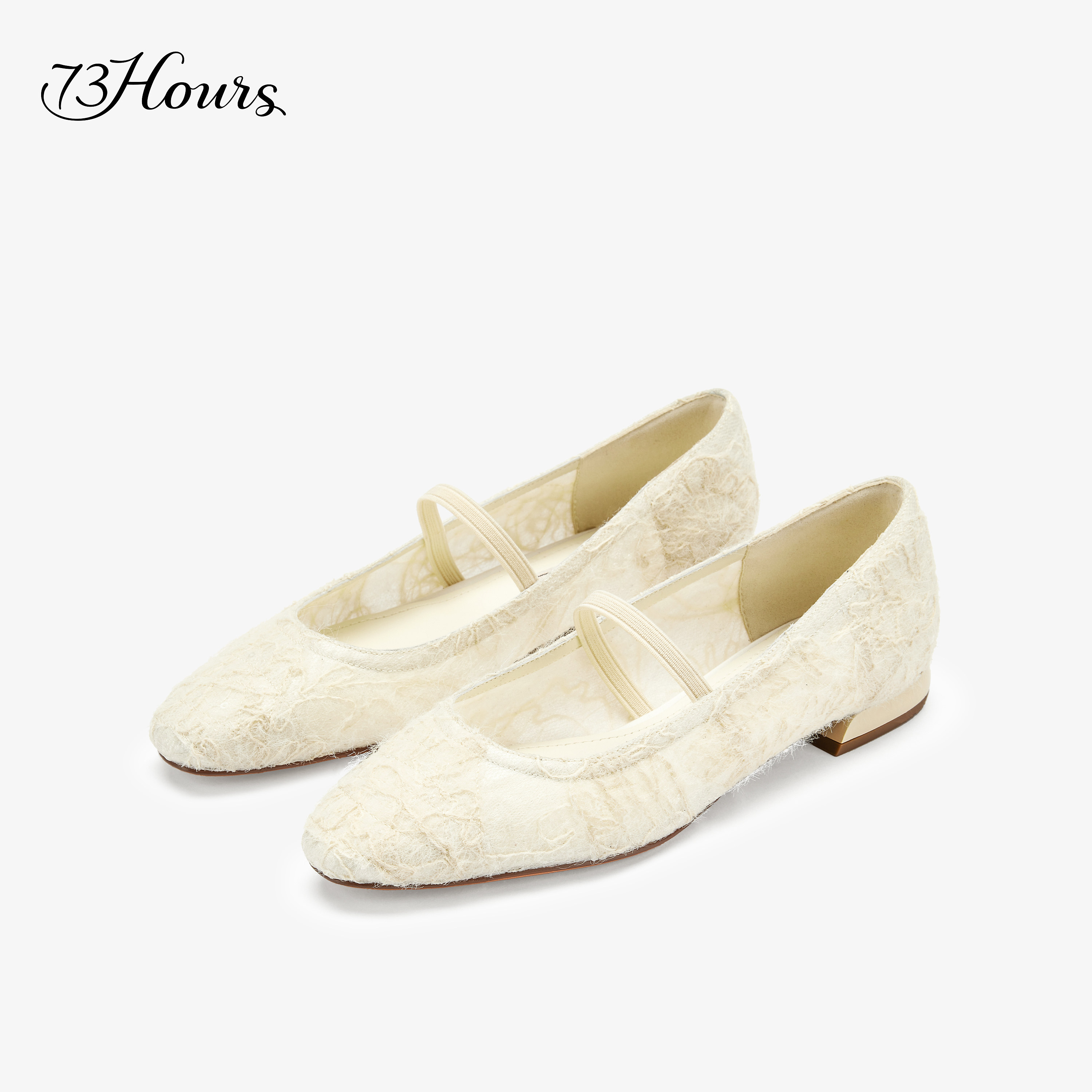 73hours女鞋奶油樱花秋季新款蕾丝尖头玛丽珍鞋女气质舒适平底鞋,淘宝优惠券,粉丝福利购,淘宝优惠卷