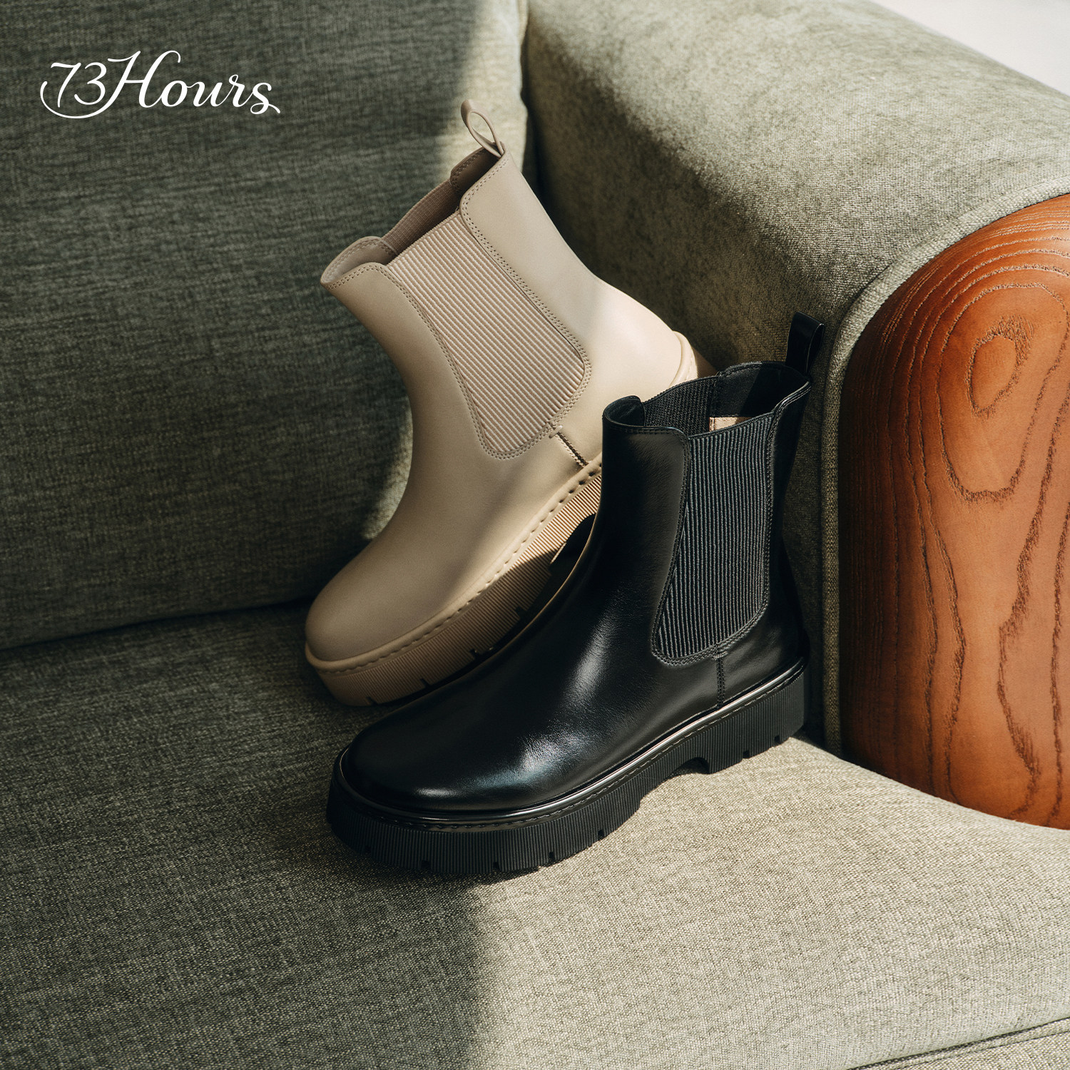 【下拉领券】73hours女鞋飞行日记25冬新款英伦风切尔西靴弹力靴,淘宝优惠券,粉丝福利购,淘宝优惠卷