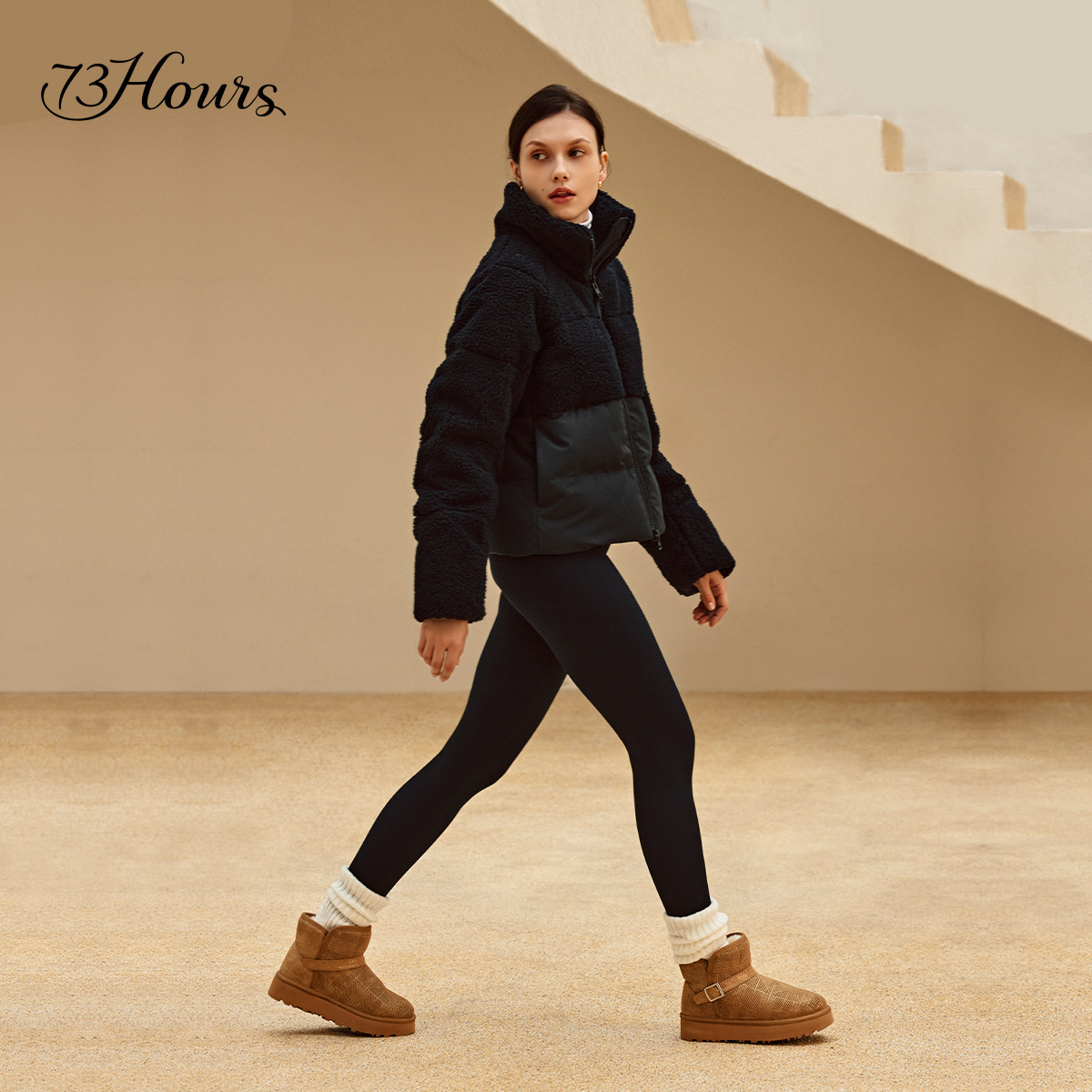 73hours女鞋雪季幻想冬季新款厚底增高雪地靴女加绒短靴保暖棉鞋,淘宝优惠券,粉丝福利购,淘宝优惠卷