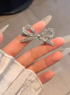 新款金属蝴蝶结发夹侧边甜酷刘海鸭嘴夹子碎发少女发卡发饰