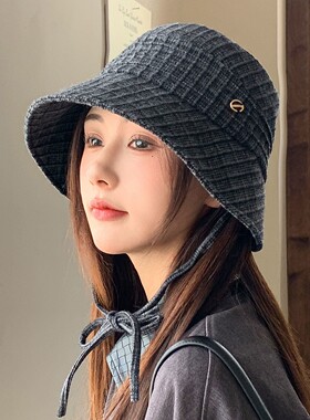 秋冬新款渔夫帽女盆帽女保暖防寒