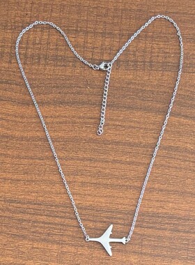 Fashionable Minimalist Airplane Stainless Steel Necklace Pla
