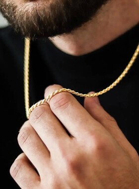 4/6/8mm Rope Chain Bracelet and Necklace Stainless Steel 14K