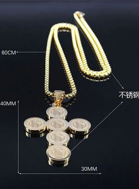 316L Stainless Steel Saint Ben Cross Necklace Pendant For Me