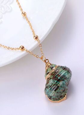 Beach Shell Shaped Pendant Necklace Conch Popular Clavicular