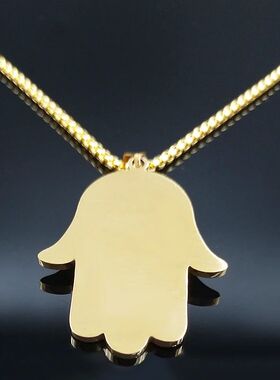 Blue Turkish Demon Eye Hamasa Hand Stainless?Steel Hand of F