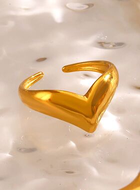 Minimalist V-shaped Design Open Ring Trendy Minimalist Open