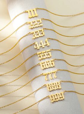 777 Angel Number Necklaces For Women Stainless Steel Couple