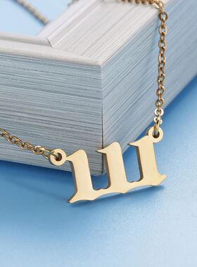 Charm Stainless Steel Number Pendant 000 111 222 333 444 555
