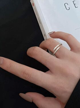 Open Ring for Women Adjustable Cubic Zirconia Rings 2MM CZ M