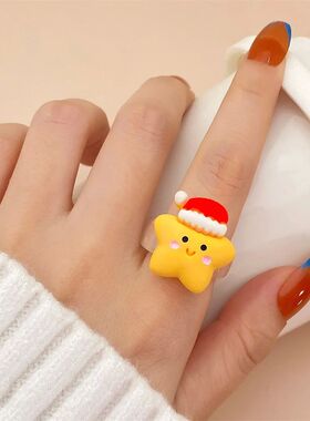 Fashion Christmas Rings Xmas Decor Metal Snowman Tree Star R