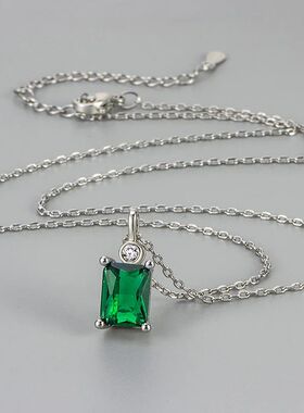Retro Green Zircon Pendant Necklaces For Women Girls Fashion