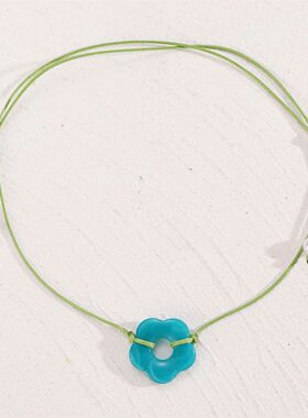 1Pc Fashion Flower Necklace Acrylic Adjustable Women's Jewel