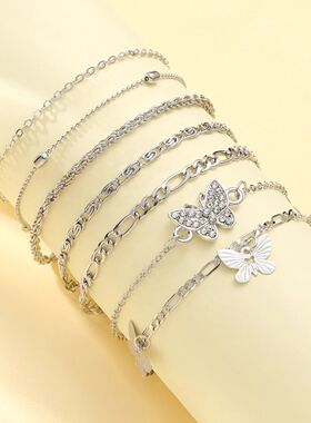 Bohemian Summer Beach Anklet Set For Women Vintage Silver Co
