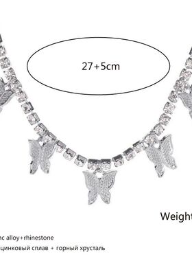 Crystal Butterfly Pendants Women Chokers Personality Gold Co