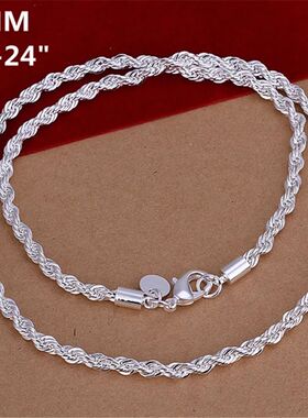 16-24inch for Women Men Beautiful Fashion Silver Color Charm