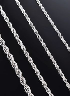 1Pc Width 2mm/3mm/4mm Rope Chain Necklace/Bracelet For Men W