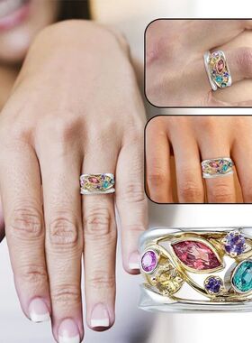 Women Crystal Quartz Ring Therapy Quartz Crystal Ring for We