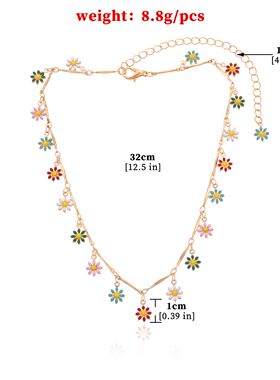 Bohemian Daisy Flower Clavicle Chain Necklace For Women Chok