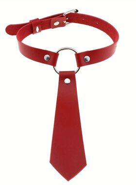 PU Leather Goth Punk Style Collar Necklace For Women Girls F