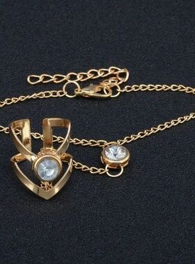 Vintage Gold Color Big Zircon Bracelet Ring Wrist Chain Jewe