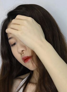 Women Fake Piercing Nose Ring Hoop Septum Non Piercing Nose