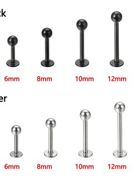 1Pair 6-12mm Tragus Ear Piercing Helix Bar Ball Stainless St