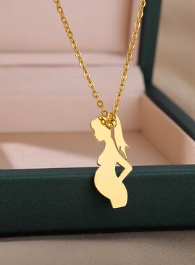 Mom and Baby Choker Necklace For Women Gold Color Stainless
