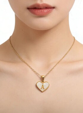 Stainless Steel Heart Necklace for Women Girls Gold Plated A