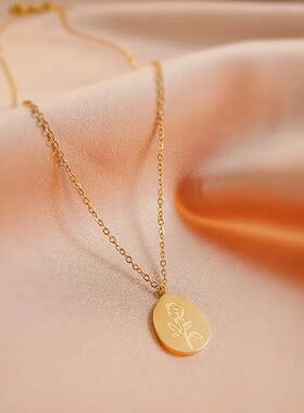 Stainless Steel Necklaces Female Rose Flower Tattoo Choker P