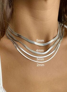 Gold Color Stainless Steel Snake Chain Necklace for Women Me