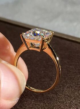 Female Luxury Crystal Engagement Ring Princess Cut White Zir