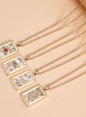 Magician Tarot Queen Lover Moon Star Necklaces Good Luck Met