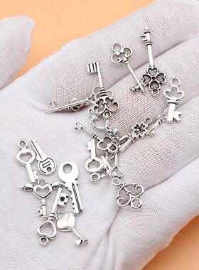 20pcs Antique Silver Color Key Charms Collection For DIY Jew