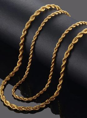 2.5MM 3MM 4MM 5MM 18k Real Gold Plated Stainless Steel Twist