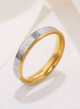 6mm Stainless Steel Couple Lover Rings for Women Romantic Fo