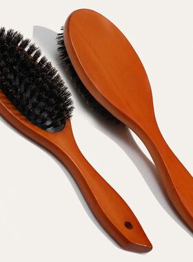 Natural Boar Bristle Hairbrush Massage Comb Anti-static Hair
