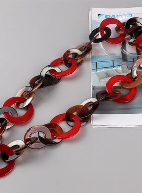 Trendy Acrylic Resin Long Necklace for Women Statement Geome