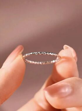 1mm Thin Stackable Ring Stainless Steel Faceted Ring for Wom