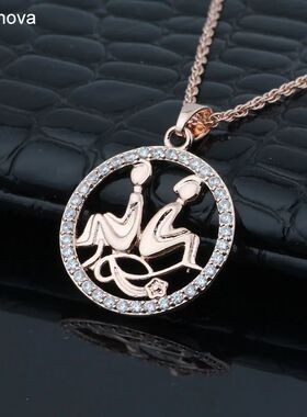 12 Zodiac Constellations Pendant Necklaces For Women Men Ros