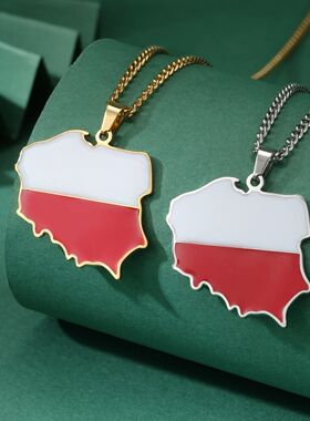 Poland Map Oil Drop Color Design Pendant Necklaces For Women