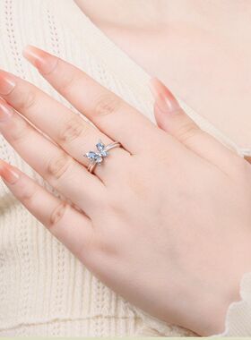 Blue Butterfly Insect Closed Ring For Women Original Finger