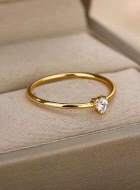 Zircon Little Heart Rings For Women Minimalism Heart Ring St