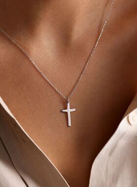 Fashion Stainless Steel Cross Gold Silver Color Necklace for