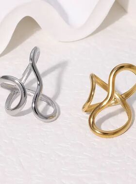 Stainless Steel Gold Color Rings for Women Men Colorfast Pop