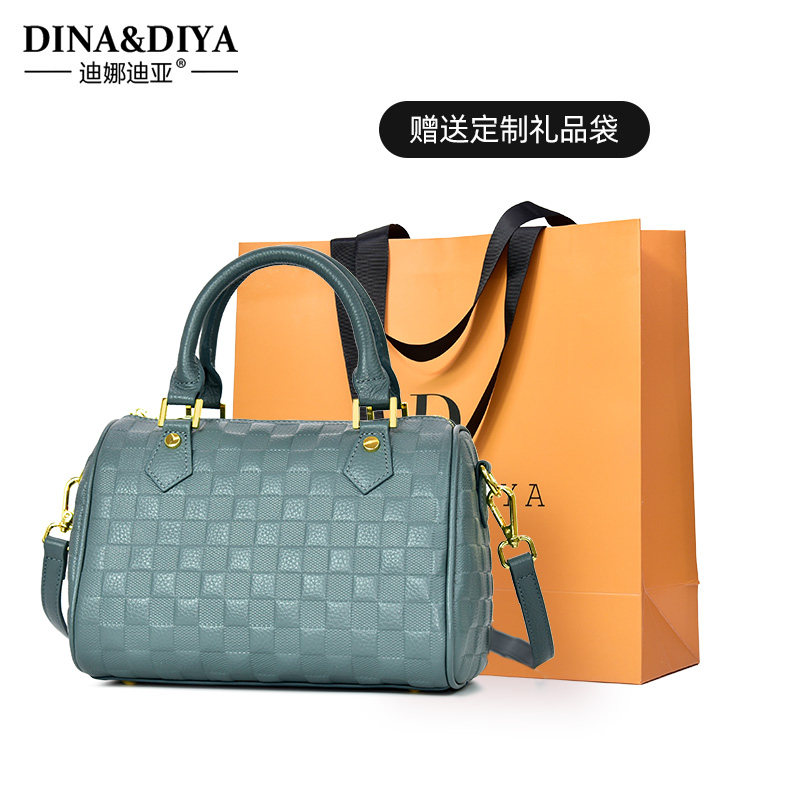 真皮女包2022新款潮高级感斜挎包 迪娜迪亚女士包袋