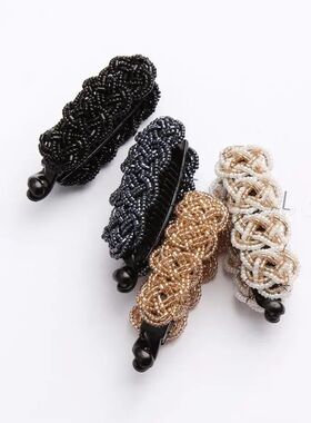 Korea Crystal Beads Edition Small Hairpin Banana Clip 8cm Ve